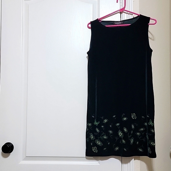 Dark green velor mini dress - Picture 1 of 3